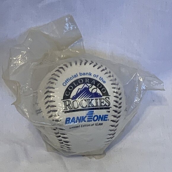 Colorado Rockies Baseball Facsimile Team Autograph Ball Bank One Baylor Mgr 1996 - Picture 9 of 9
